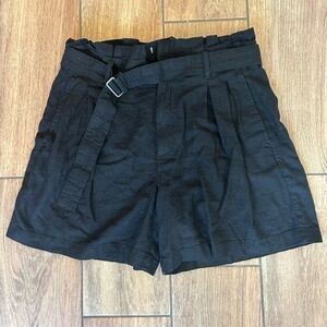 Banana Republic High Waisted Black Linen Shorts